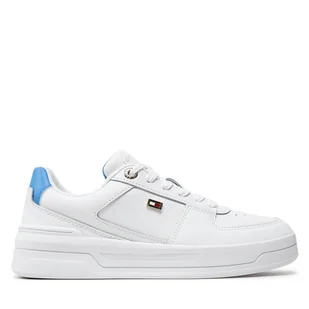 Sneakersy Tommy Hilfiger Flag Basket Sneaker FW0FW08081 Biały - Sneakersy damskie - miniaturka - grafika 1