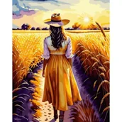 Malowanie po numerach - Twoje Hobby Malowanie po numerach + złota farba - Dziewczyna z - miniaturka - grafika 1