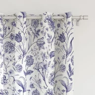 Zasłony - Zasłona SUMMER wzór SM02 | niebieskie szkicowane kwiaty 150 x 230 cm tkanina standard - miniaturka - grafika 1