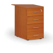 Szafki biurowe - Kontenerek biurowy z szufladami dostawny PRIMO WOOD, 4 szuflady, czereśnia - miniaturka - grafika 1