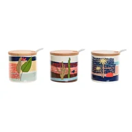 Cukiernice - Cukiernica Home ESPRIT Niebieski zielony Różowy Fioletowy Bambus Dolomit 7,5 x 7,5 x 7,5 cm (3 sztuki) - miniaturka - grafika 1