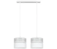 Lampy sufitowe - Żyrandol na lince LIMA 2xE27/60W/230V srebrny/biały - miniaturka - grafika 1