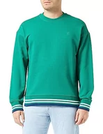 Bluzy męskie - United Colors of Benetton Męska bluza z kapturem G/C M/L 33mnu104w z siatki, zielona 256, XL, Zielony 256, XL - miniaturka - grafika 1