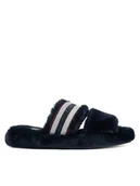 Kapcie damskie - Tommy Hilfiger Kapcie Hilfiger Fur Slipper FW0FW08854 Granatowy - miniaturka - grafika 1