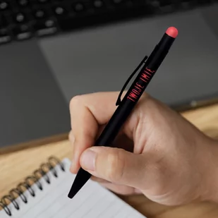 Długopis Metalowy Czarny - Czerwony - Damski - Zestawy piśmiennicze - miniaturka - grafika 1