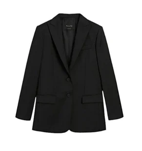 Massimo Dutti 2024/167/800, czarna marynarka damska, rozmiar 50 - Marynarki i żakiety damskie - miniaturka - grafika 1