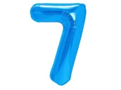 Balony i akcesoria - Balon foliowy "cyfra 7", ciemno niebieska, 100 cm [balon na hel] - miniaturka - grafika 1