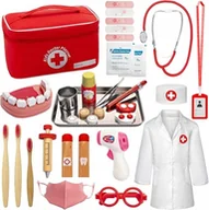 Zabawy w naśladowanie dorosłych - ZESTAW STRÓJ MAŁEGO LEKARZA DLA DZIECI PRZEBRANIE PREZENT AKCESORIA ZABAWA - miniaturka - grafika 1
