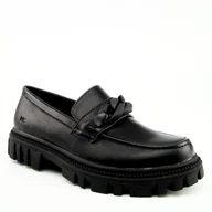 Moda i Uroda OUTLET - Wojtyłko 5B24427 dziecięce półbuty wkładka profilowana skóra czarne - miniaturka - grafika 1