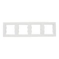 Klawisze i ramki - Schneider Electric Ramka Asfora poczwórna pozioma biała - miniaturka - grafika 1