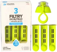 Wkłady filtrujące - Filtr Do Butelki Dafi Zielony Limonka Clicks 3 Szt+ Nakrętka - miniaturka - grafika 1