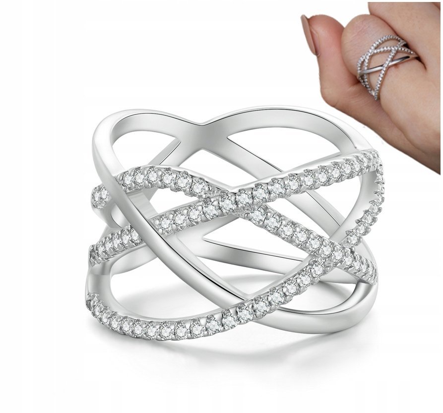 Pierścionek Srebrny Potrójny Pierścionek R. 17