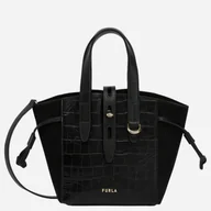 Torebki damskie - Torba shopper damska skórzana Furla Net Czarna (8050597394114) - miniaturka - grafika 1