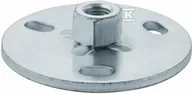 Akcesoria hydrauliczne - Płytka montażowa z mufą gwintowaną M10, gwint wewnętrzny, okrągła o średnicy 7cm, 3 otwory, stalowa ocynkowana (kanalizacja HDPE) - miniaturka - grafika 1