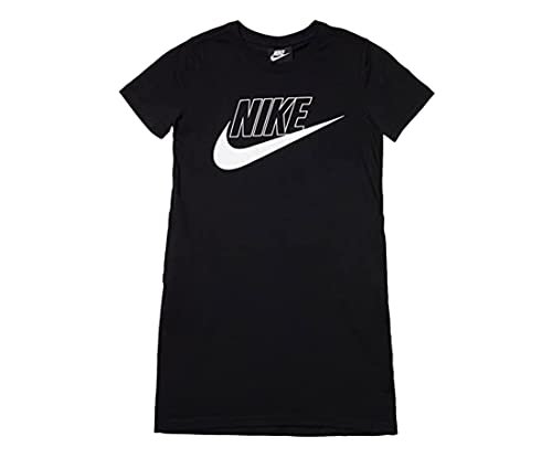 Nike Dziewczęca G Nsw Futura koszulka sukienka T-shirt Czarny, biały XL