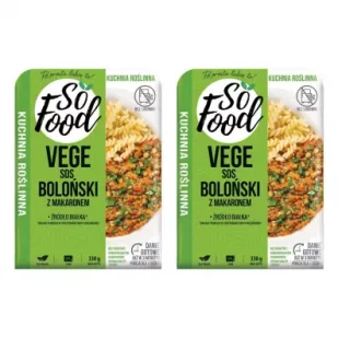 So Food Sos boloński z makaronem wegański Zestaw 2 x 330 g - Szybkie dania obiadowe - miniaturka - grafika 1