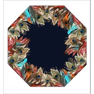 Parasole - Elegance Boheme Peacock - luksusowy damski parasol z nadrukiem pawich piór - miniaturka - grafika 1