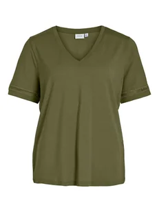 Vila Koszulka w kolorze khaki - Koszulki i topy damskie - miniaturka - grafika 1