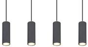 Lampy sufitowe - Globo Robby 57911-4HG lampa wisząca zwis 4x35W GU10 grafitowa/drewniana - miniaturka - grafika 1