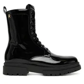 Buty dla dziewczynek - Trapery Tommy Hilfiger Lace-Up Bootie T4A5-34025-0775 D Czarny - miniaturka - grafika 1