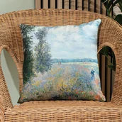 Poszewki na poduszki - Poszewka dekoracyjna 40x40 cm, welwetowa z nadrukiem, ŁĄKA Z TOPOLAM - miniaturka - grafika 1