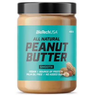 BioTech USA BIOTECH USA Peanut Butter 400G Crunchy - Słodkie kremy i masła - miniaturka - grafika 1