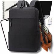 Plecaki - Plecak biznesowy na laptop do 15,6' - czarny - miniaturka - grafika 1