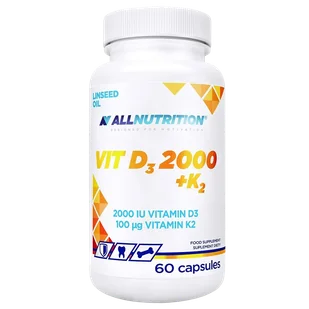 Allnutrition Vit D3 + K2, witamina D 2000 j.m. + witamina K 100 µg, 60 kapsułek - Witaminy i minerały - miniaturka - grafika 1