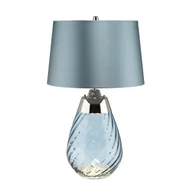 Lampy stojące - Lampa stołowa niebieska szklana z abażurem 60 cm Lena E27 60W Elstead - miniaturka - grafika 1