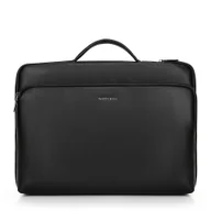 Torebki damskie - Torba na laptopa 16" z imitacji skóry z bocznym suwakiem czarna - miniaturka - grafika 1