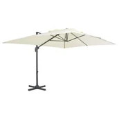 Parasole ogrodowe - vidaXL Parasol wiszący z aluminiowym słupkiem, 400x300 cm, piaskowy - miniaturka - grafika 1