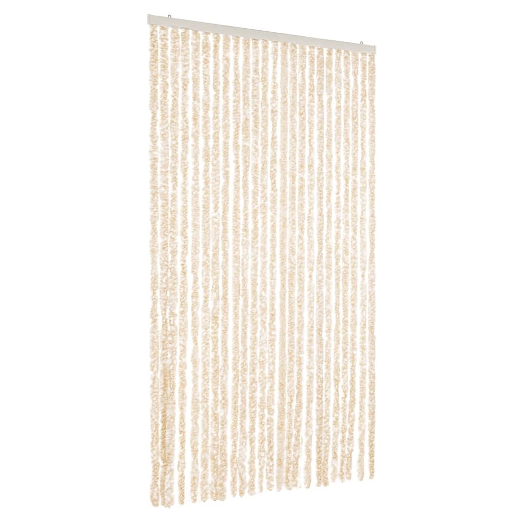 vidaXL Zasłona przeciwsłoneczna szenilowa beżowo-biała 100x220 cm
