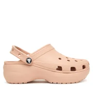 Klapki i japonki damskie - Klapki Crocs Classic Platform Clog 206750 Beżowy - miniaturka - grafika 1