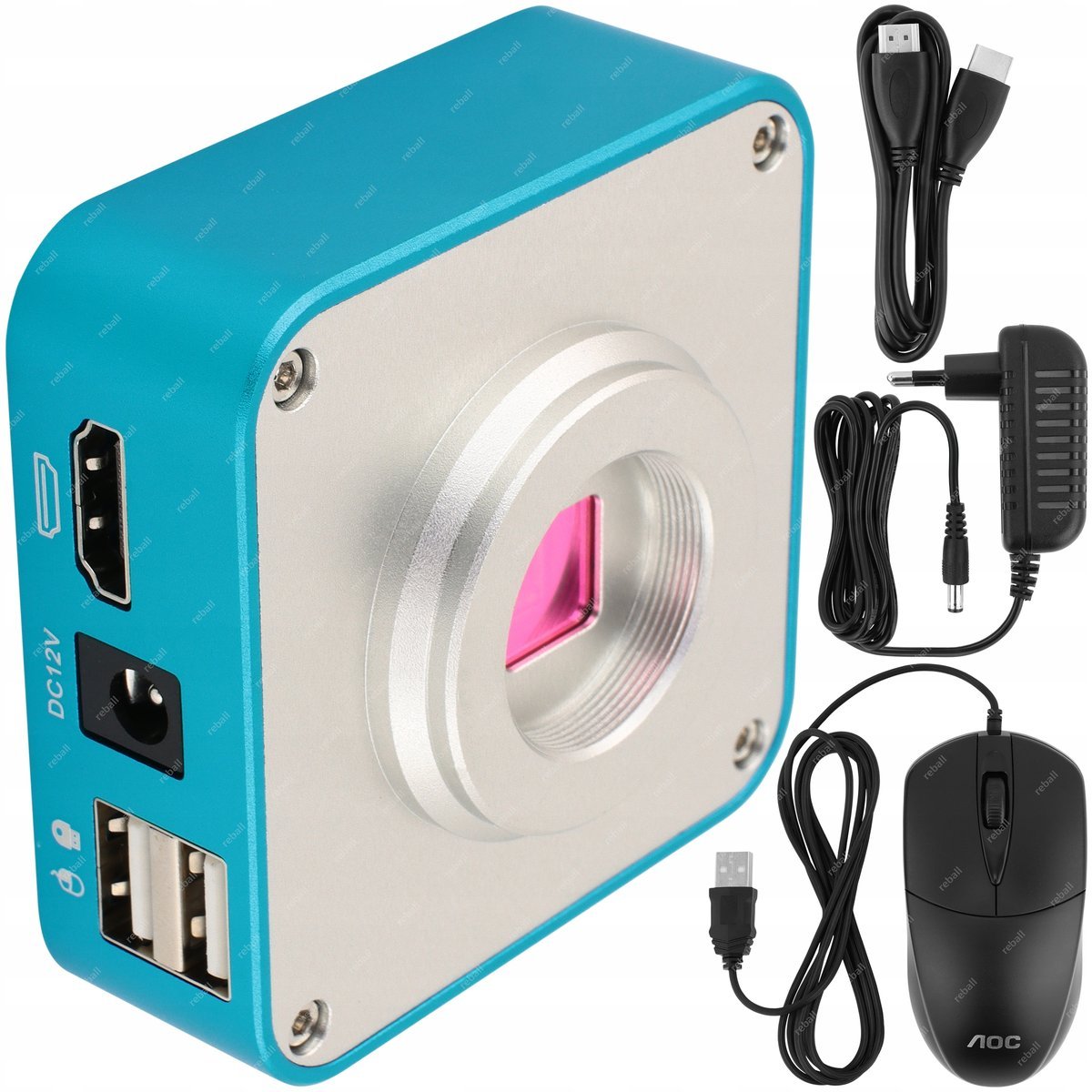 CYFROWA KAMERA DO MIKROSKOPU MIRKOSKOPÓW REBALL RT0437 FULLHD 48Mpix HDMI