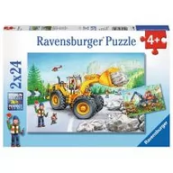 Puzzle - Ravensburger Puzzle 2x 24 elementy - Koparka i traktory leśne 07802 - miniaturka - grafika 1