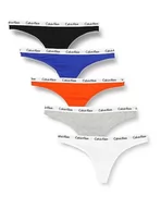 Majtki damskie - Calvin Klein Stringi damskie, Czarny/W/Spec Bl/Gry Hthr/Spc Ornge, XS - miniaturka - grafika 1