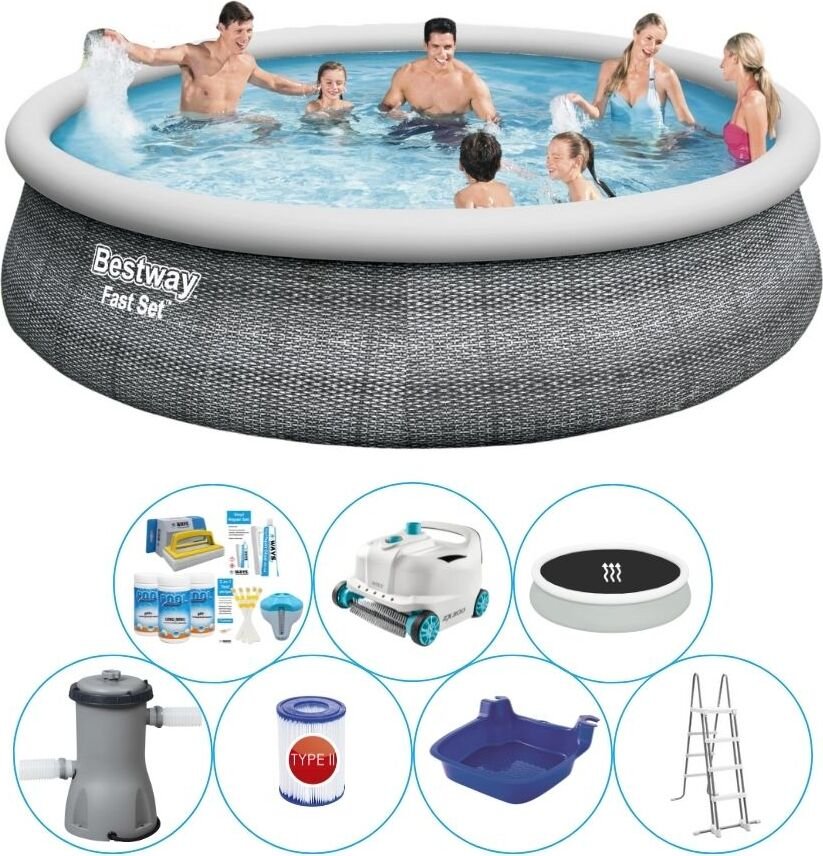 Zestaw basenowy - Bestway Fast Set 457x107 cm Rattan - Okrągły
