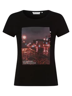 Tom Tailor Denim - T-shirt damski, czarny - Koszulki i topy damskie - miniaturka - grafika 1