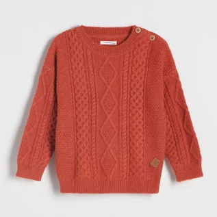 Bluzy dla chłopców - Reserved - Melanżowy sweter oversize - Czerwony - grafika 1