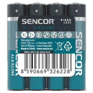 Bateria alkaliczna, AAA (LR03), AAA, 1.5V, Sencor, Folia, 4-pack - Baterie i akcesoria - miniaturka - grafika 6