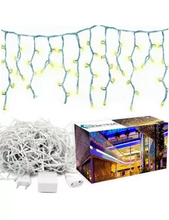 Lampki zewnętrzne na dom | Sople lampki 300 LED kurtyny świetlne Biały Ciepły - Oświetlenie świąteczne - miniaturka - grafika 1