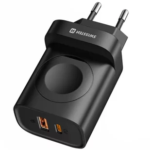 SWISSTEN Czarna Ładowarka sieciowa iWatch, USB-A, USB-C - Ładowarki do telefonów - miniaturka - grafika 3