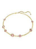 Naszyjniki - Swarovski Pozłacany naszyjnik z elementami ozdobnymi - dł. 34 cm - miniaturka - grafika 1