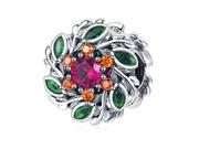 Pandora Valerio.pl Rodowany srebrny charms do kolorowy kwiat flower cyrkonie srebro 925 NEW109 NEW109