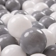 Zabawki do kąpieli - KiddyMoon, plastikowe piłeczki 7cm biały-szary 50 - miniaturka - grafika 1