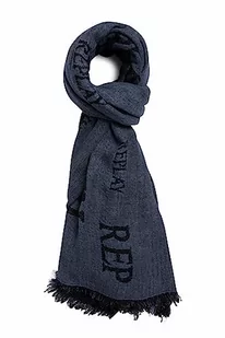 Replay Męski szalik AM9223, 500 DK niebieski granatowy, UNIC - Apaszki i szaliki męskie - miniaturka - grafika 1