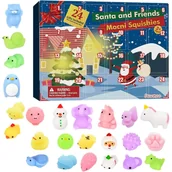 Ozdoby bożonarodzeniowe - Kalendarz Adwentowy Dla Dzieci Zabawki Antystresowe Gniotek Squishy 24 Szt - miniaturka - grafika 1