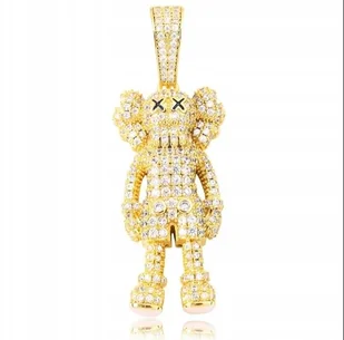 Naszyjnik wisiorel chain kaws złoty streetwear prezent Y2K - Wisiorki - miniaturka - grafika 1