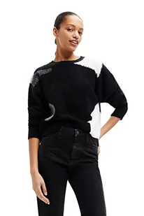 Desigual Women's Black JERS_MINA 2000 sweter damski, L - Swetry damskie - miniaturka - grafika 1