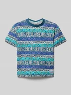 Koszulki dla chłopców - T-shirt z okrągłym dekoltem i detalem z logo - miniaturka - grafika 1